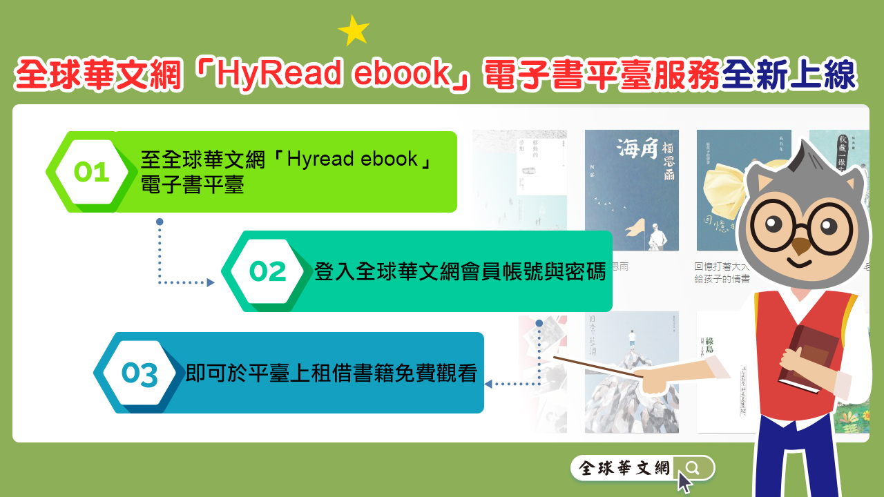 「HyRead ebook全球華文網」電子書服務全新上線