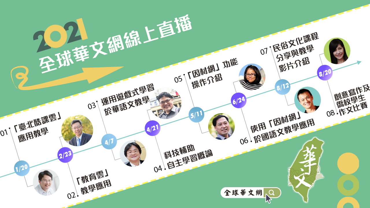 2021年全球華文網目前已經完成8場直播課程囉!