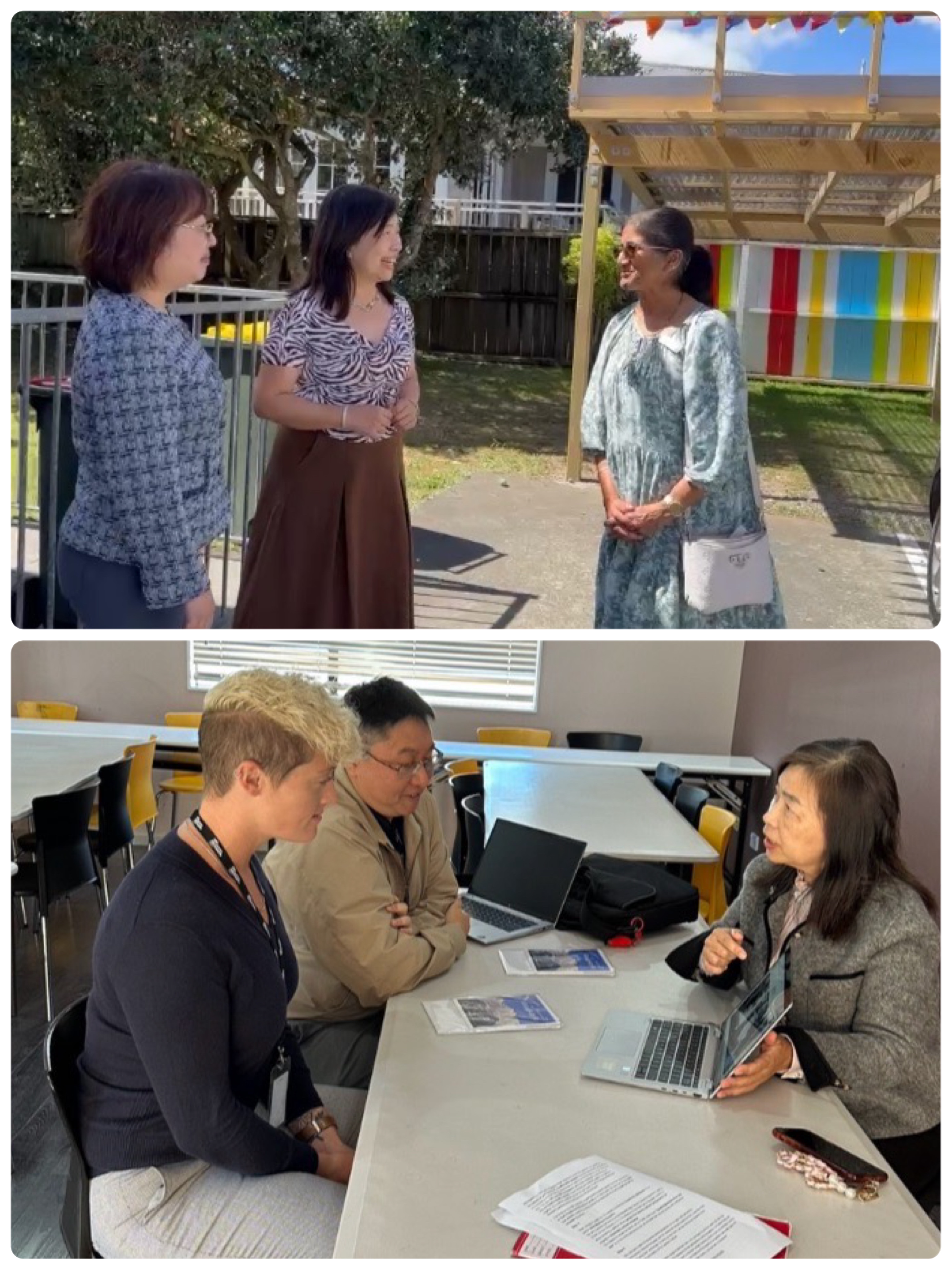 地方委員會成員兩次親自訪問啟源教育中心。（上）Philippa 副委員長在3月到訪（下）Sean、Jenna委員5月到訪