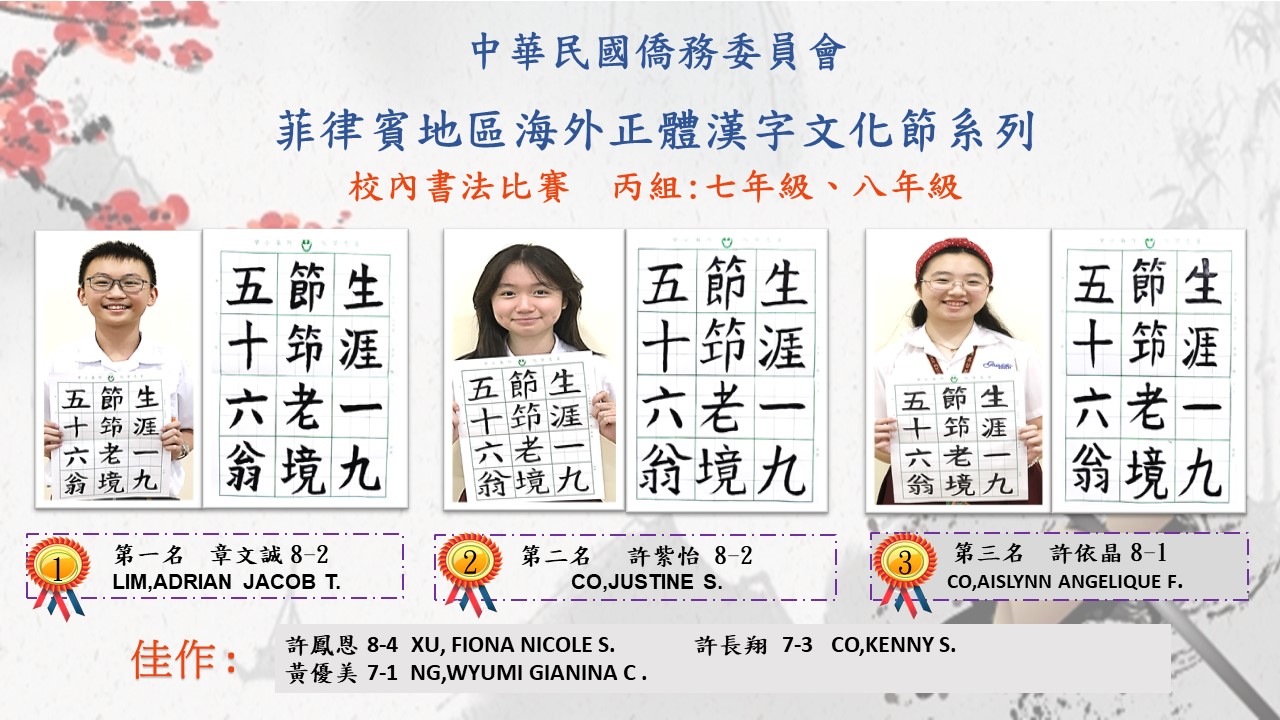 丙組:七年級、八年級 - 得獎名單和得獎作品