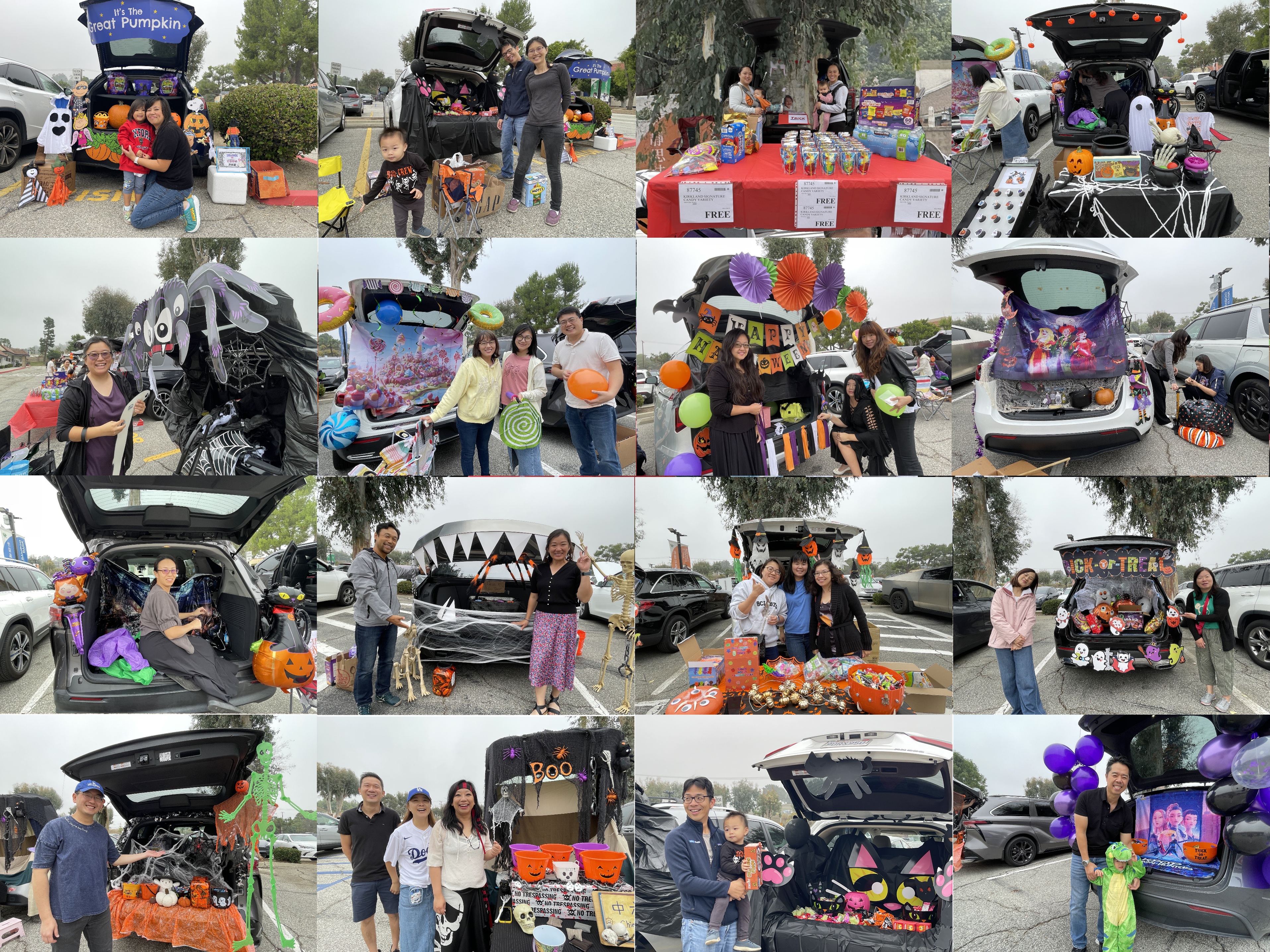 十多輛汽車參與萬聖節，車廂給糖不搗蛋活動