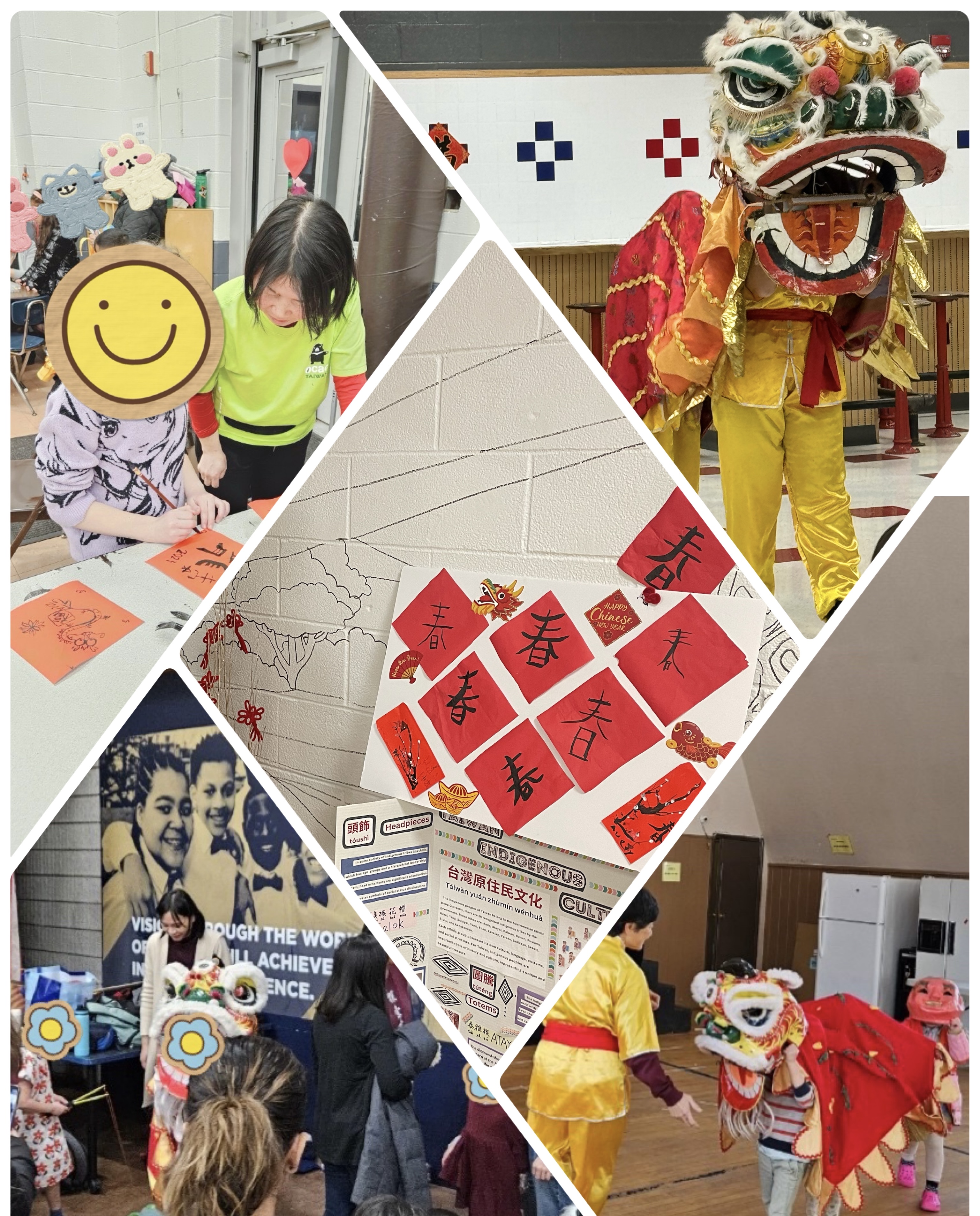 學校受邀至地區圖書館，小學介紹農曆新年。