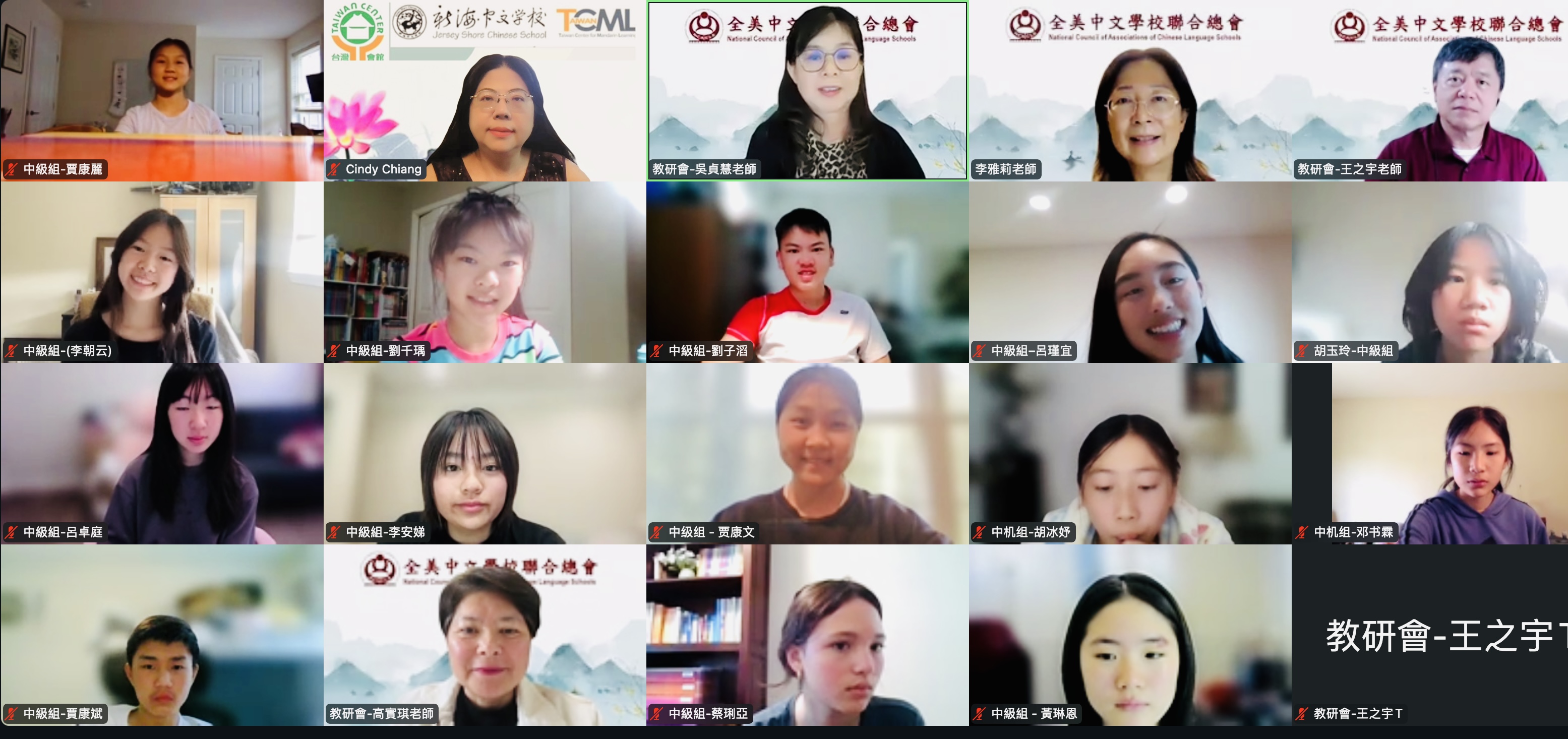 中級組學生比賽合影