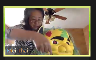 蔡老師介紹製作黃色獅頭