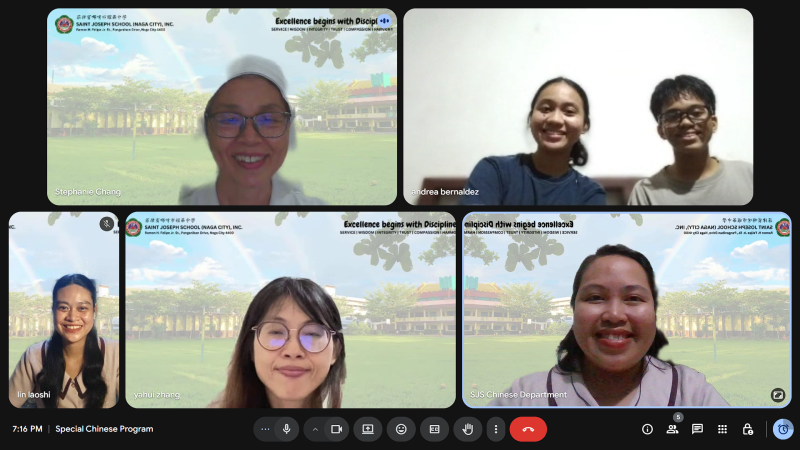 學員們透過線上平台同步上課，認真參與學習活動，展現積極的華語學習態度