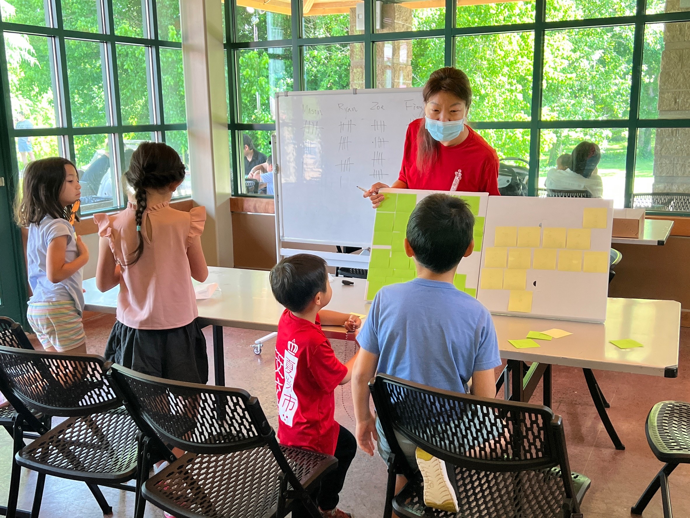 劉良禹老師指導注音班小朋友比賽。