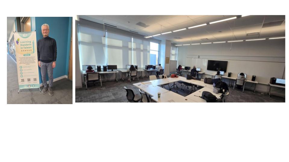 (左)Takaaki來自加州，是一家總部設在高雄的企業管理人員。(右)維及尼亞州喬治梅森大學考場