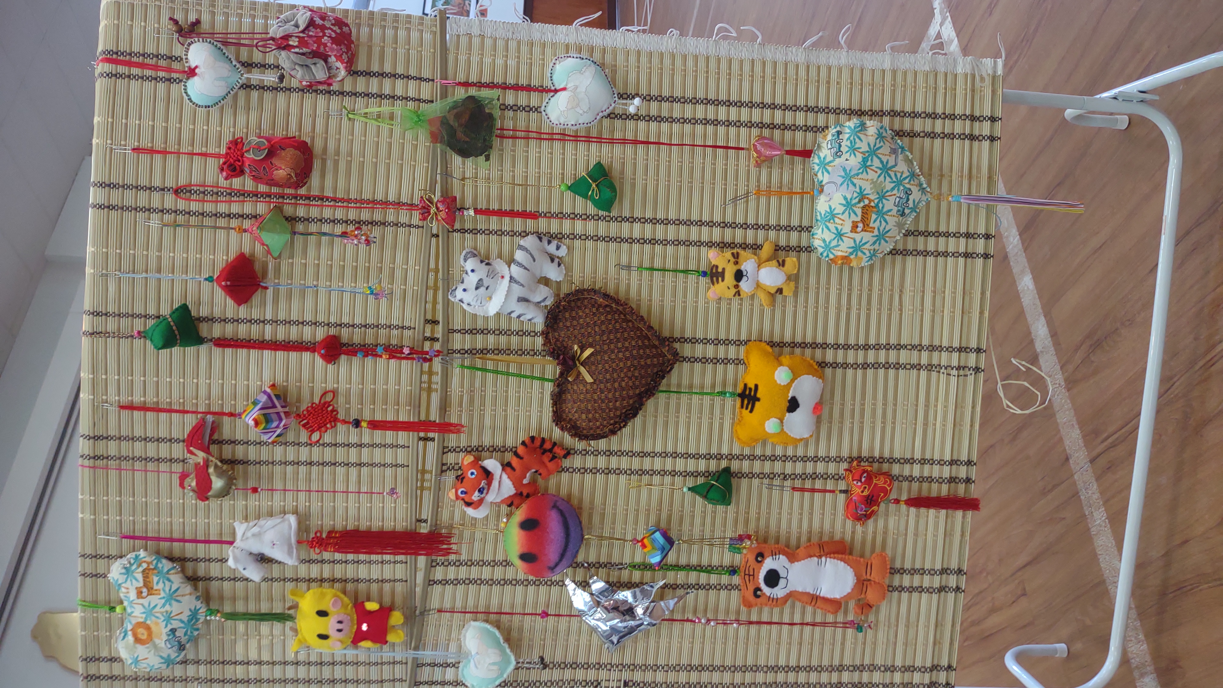 各式香包展示。