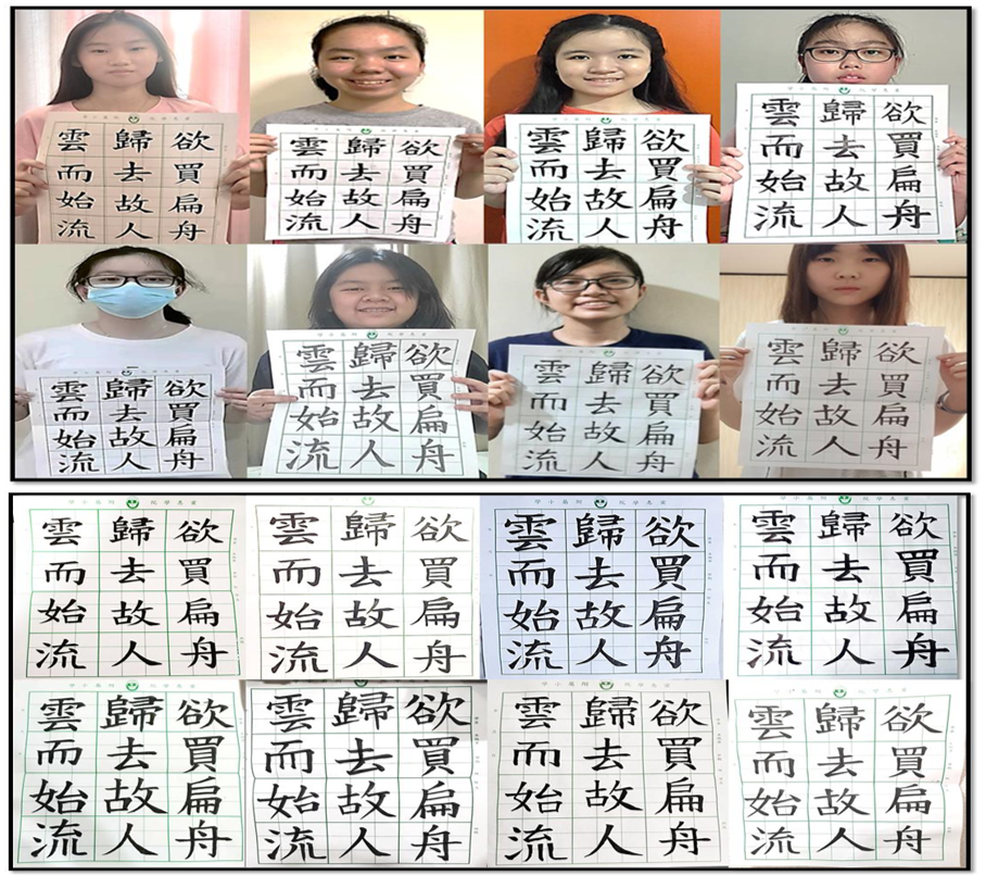 (左至右排序)乙組:九年級、十年級  第一名: 蔡妮娜  (10年級乙組)  第二名: 施恩慧  (9年級甲組)  第三名: 吳安貝  (10年級甲組) 佳作獎:李潔瑩(9年級乙組), 許丁雲(9年級丁組), 潘美美(10年級甲組), 蘇心盈(10年級戊組), 金志彥 (9年級甲組)