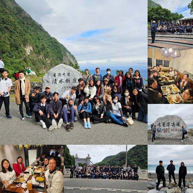 在太魯閣國家公園與慈濟大學的教授和學生會面