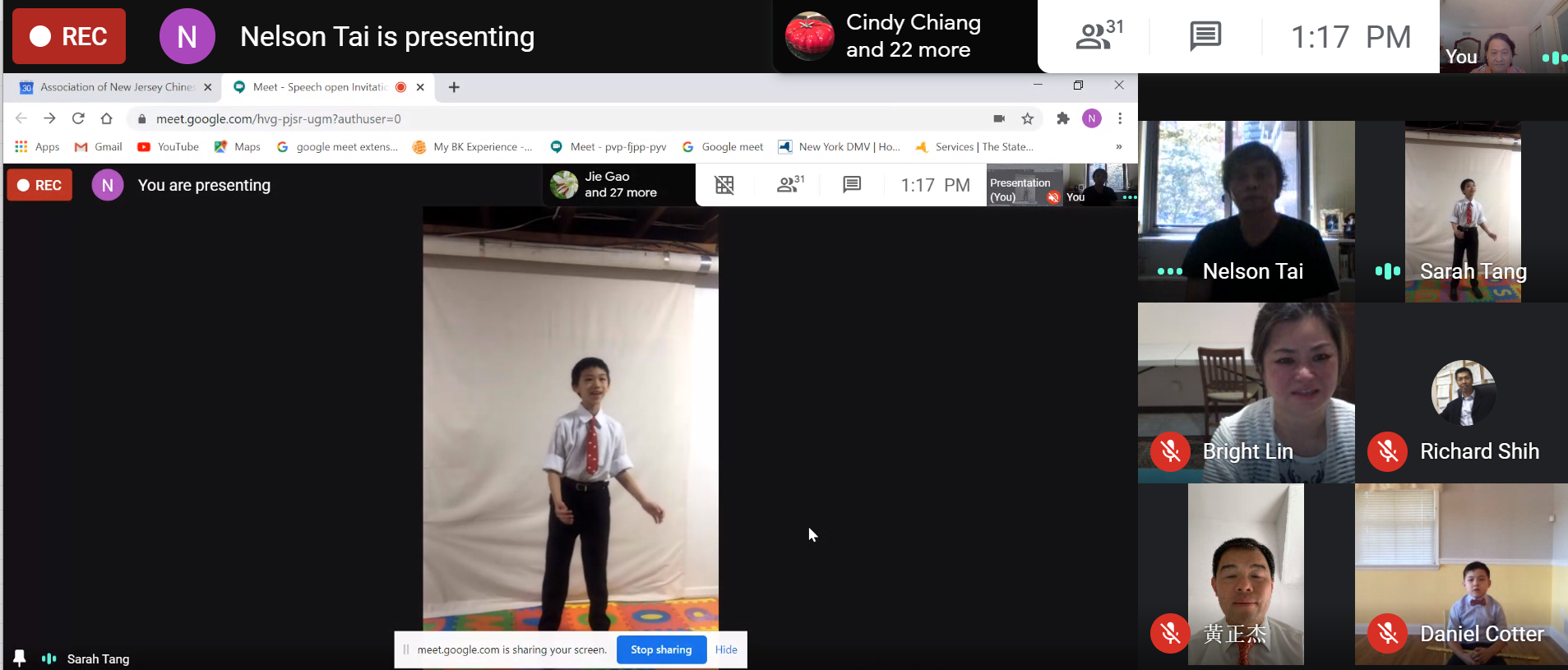 學生現場線上視訊演講