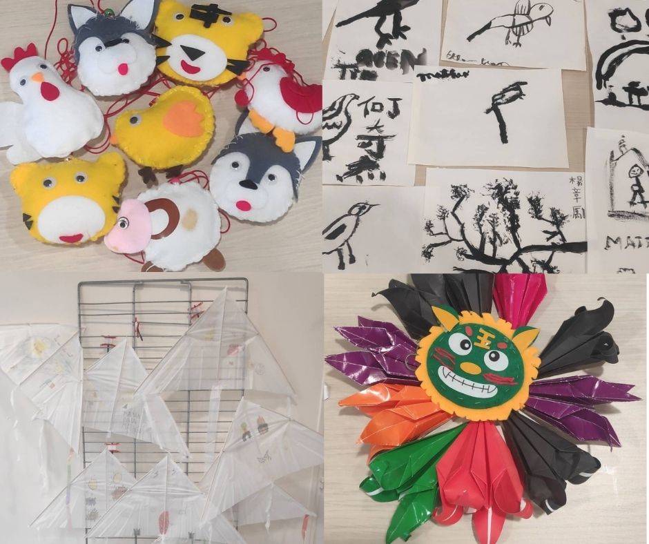 學生在為期一週的夏令營學習書法繪畫、摺紙藝術、香包縫製及風箏製作。