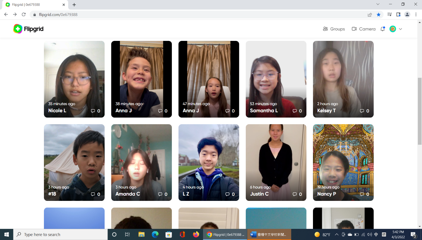 上傳說故事比賽的各組同學