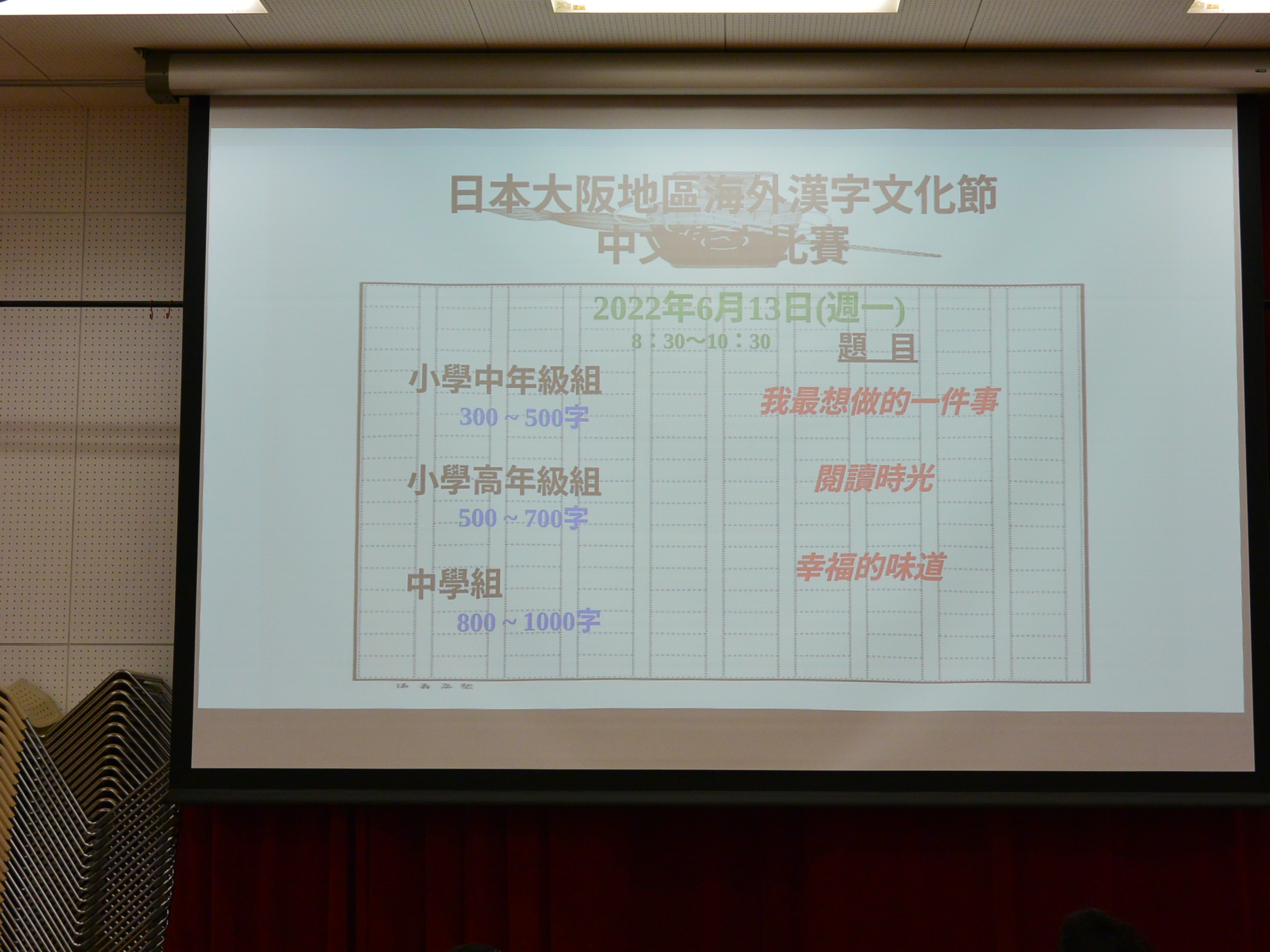 大阪中華學校2022作文比賽圖片