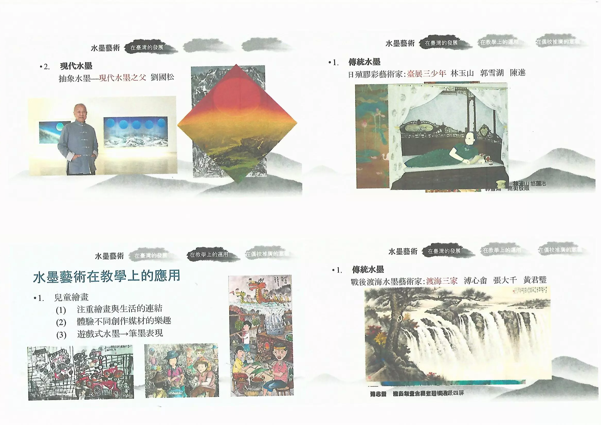 現代水墨、傳統水墨、水墨藝術在教學的運用