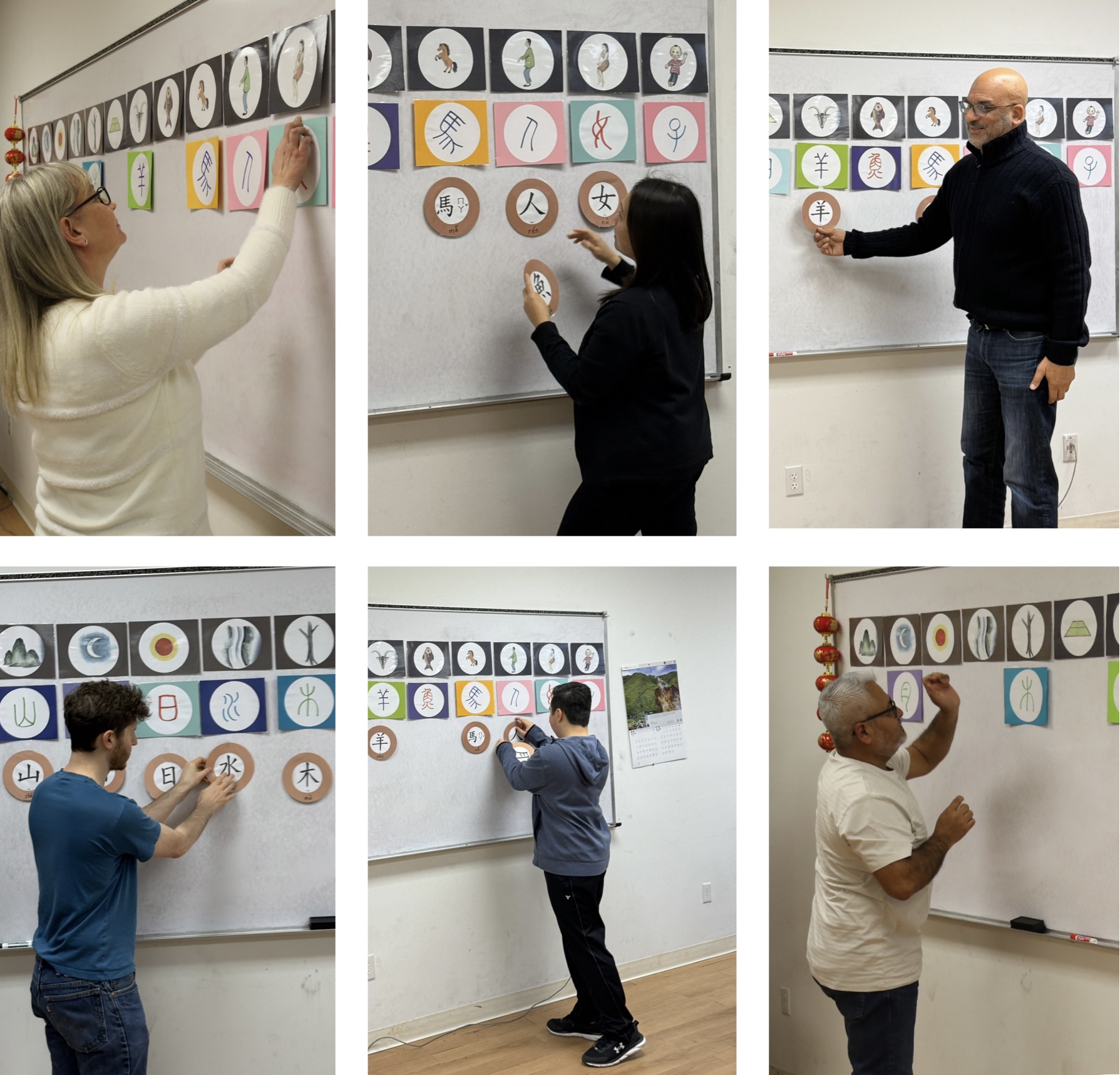 象形字配對遊戲，讓學員理解漢字的起源。