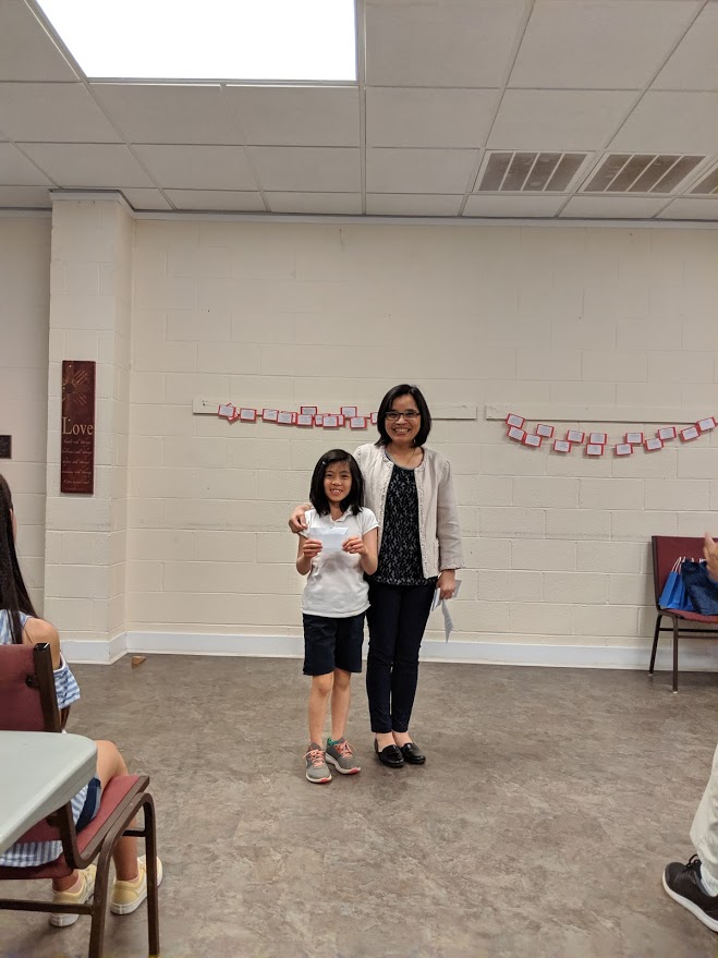 中文１學生Emma Ming認字比賽得名