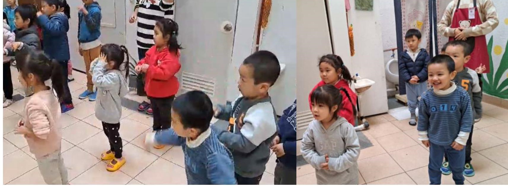 認真唱跳的孩子