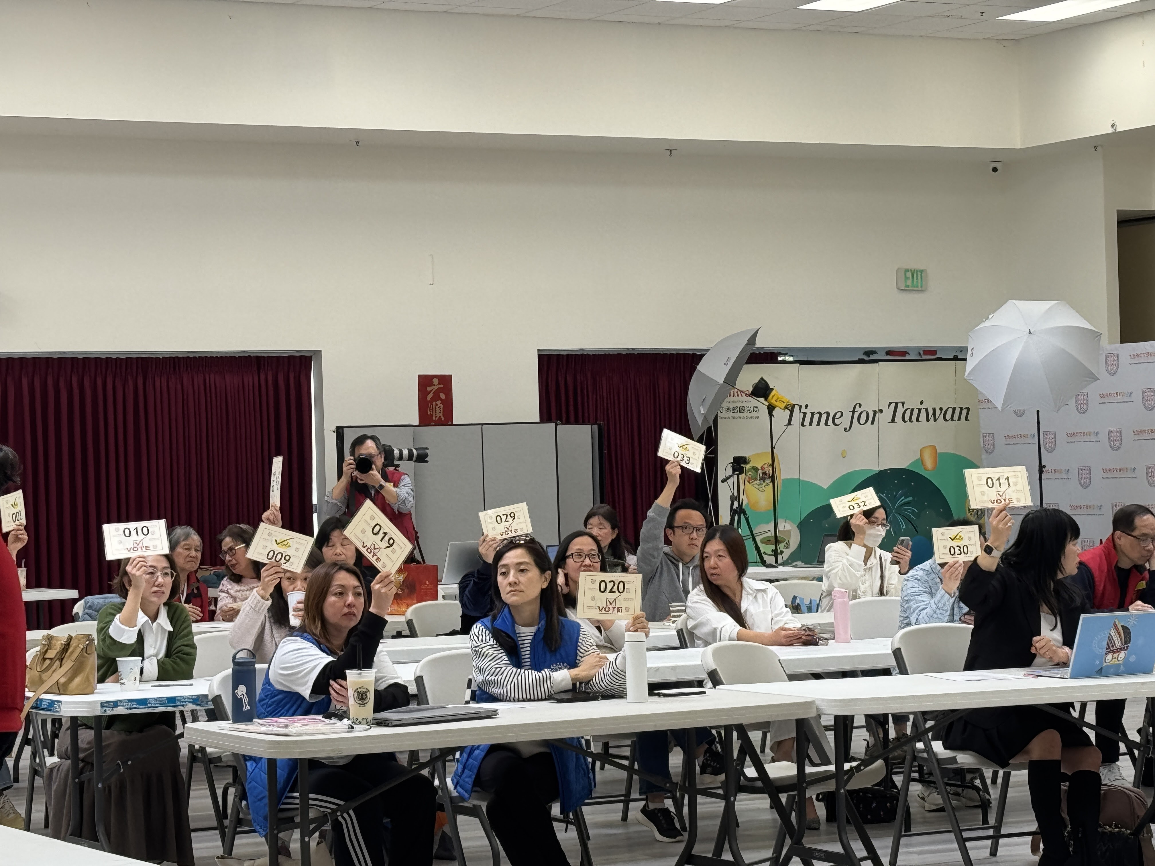 議案表決常務理事們投票