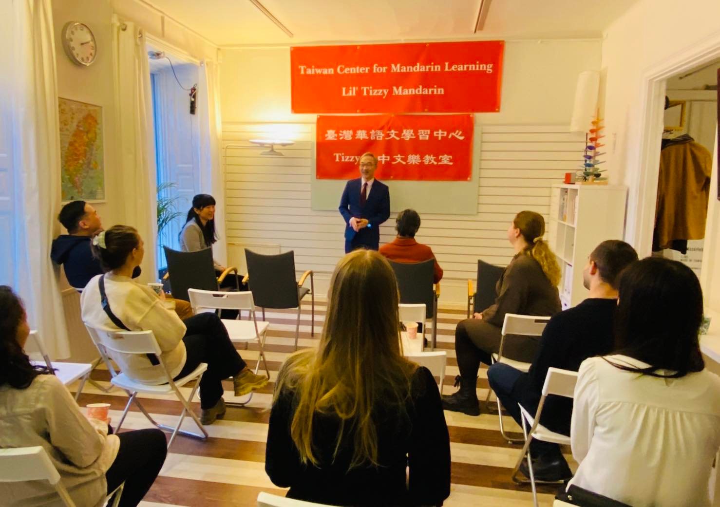 駐瑞典代表處姚金祥大使為臺灣華語文學習中心開幕活動致詞