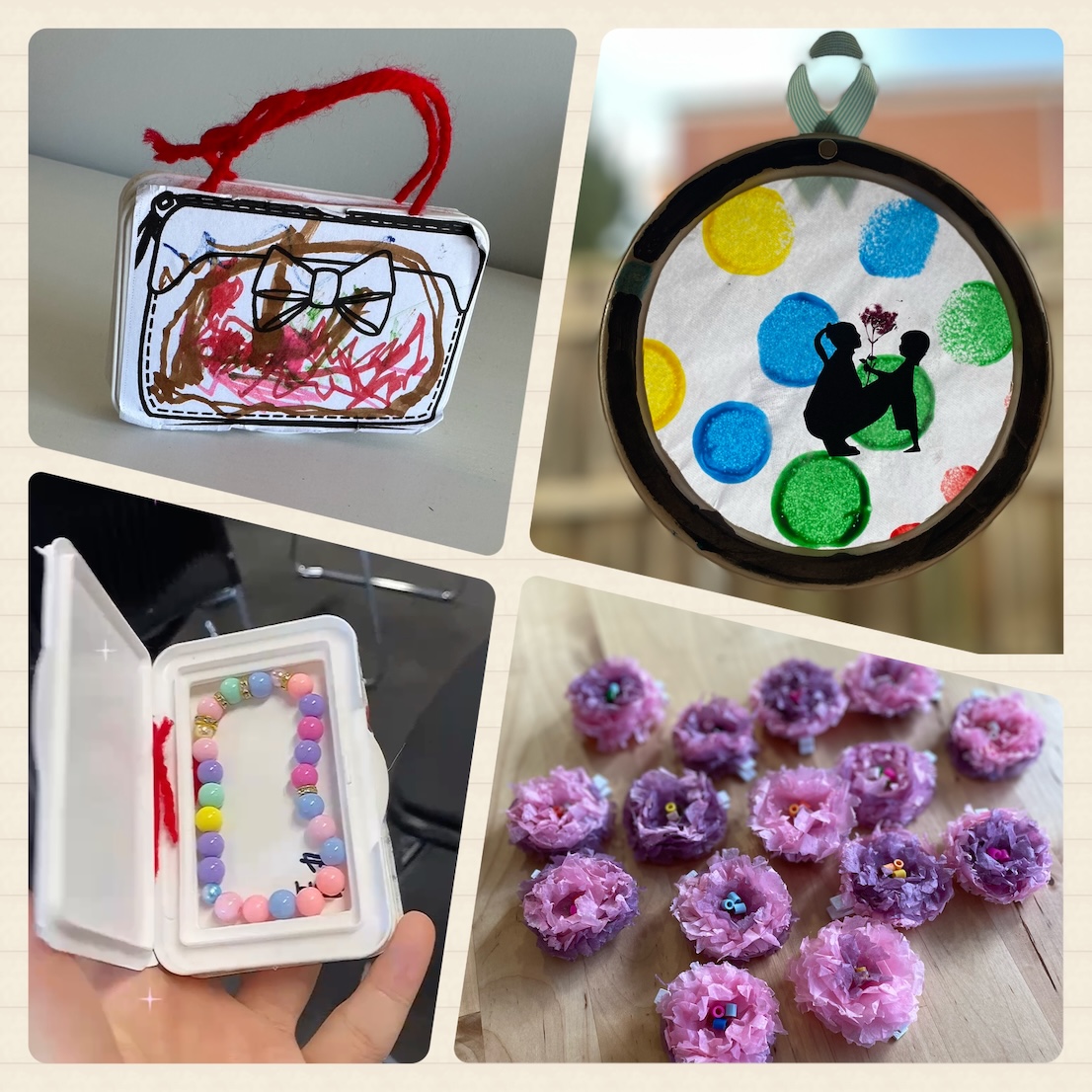 孩童精心手作感恩母親禮物