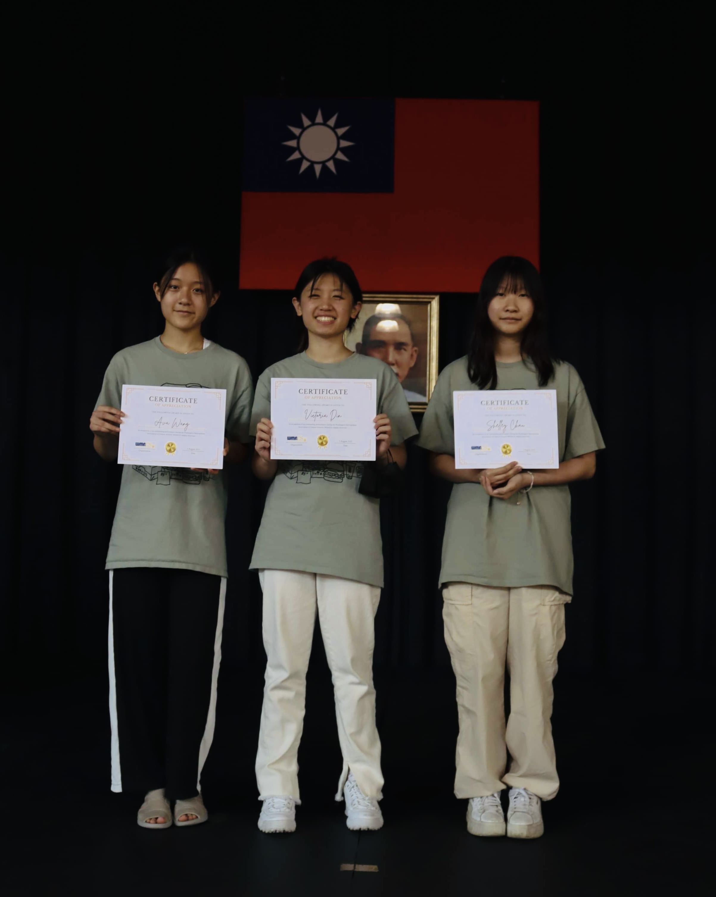 3位優勝學員（左起）:王貝貝（Ava Wang），丁希平（Victoria Din），朱敏儀(Shelly Chau)
