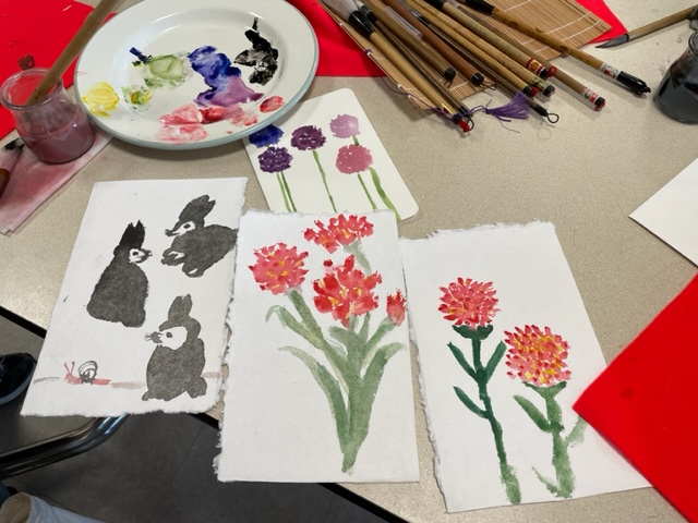 國畫班部分同學完成母親節卡片