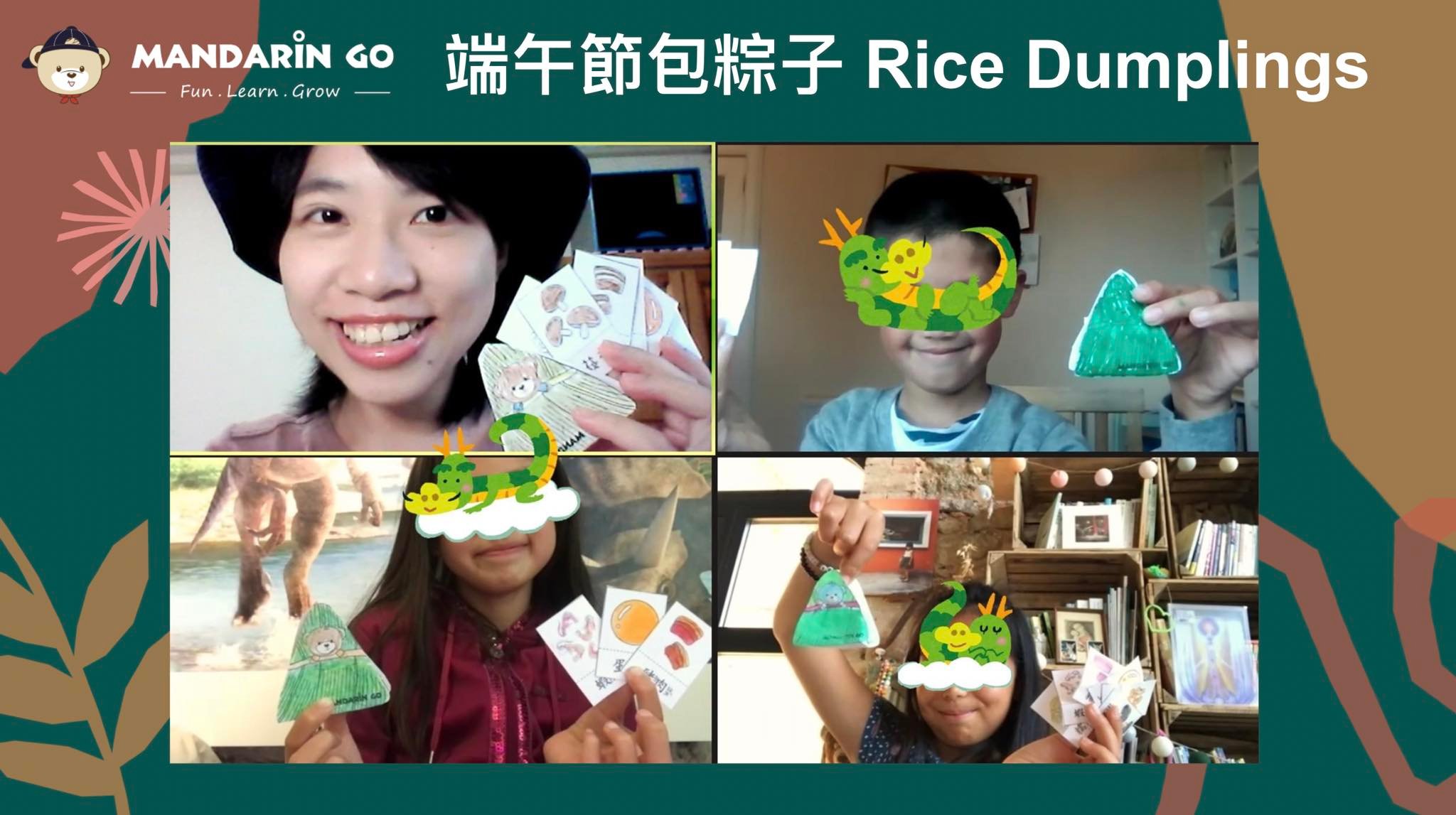 Mandarin Go 端午節粽子製作，搭配團隊精心設計的粽子模板，認識端午粽子的材料！