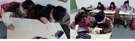 認真作答的學生們