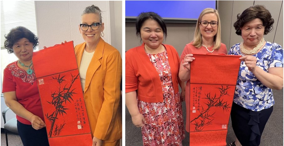 漢字文化贈送亞利桑那州長哈布斯書畫, 漢字文化贈送鳳凰城市長蓋雷哥書畫