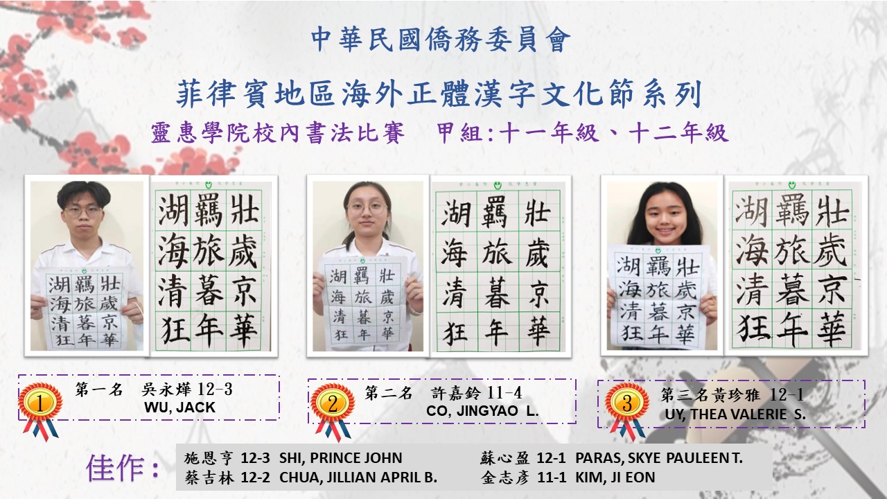 甲組:十一年級、十二年級 - 得獎學生和比賽作品