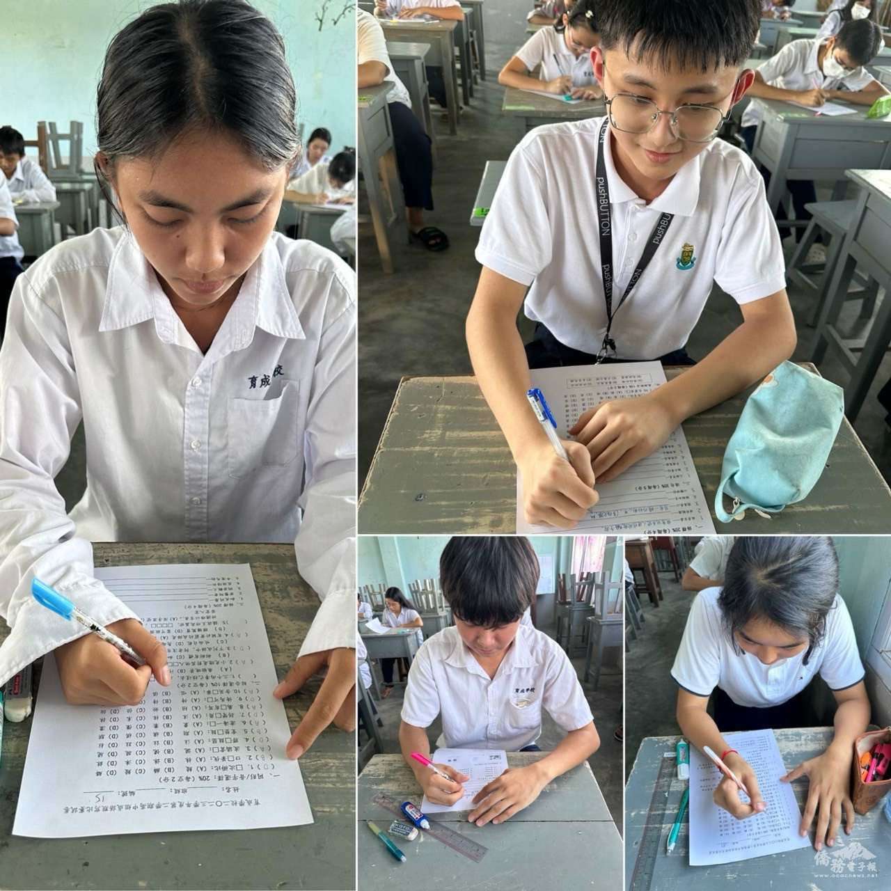參賽同學聚精會神，信心滿滿，落筆迅速，爭分奪秒地答卷