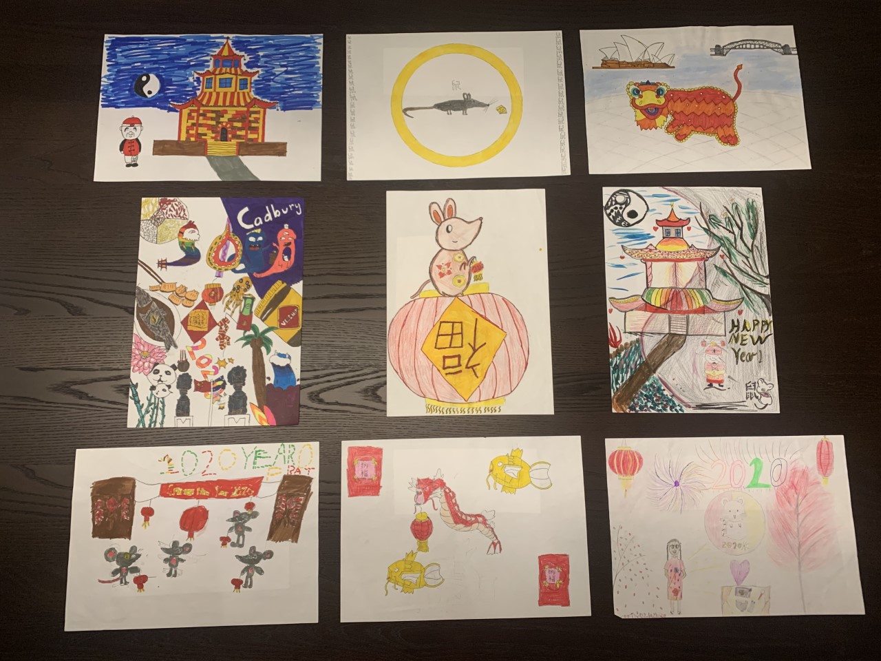 立光中文學校   鼠年春節賀年卡設計繪畫比賽圖片
