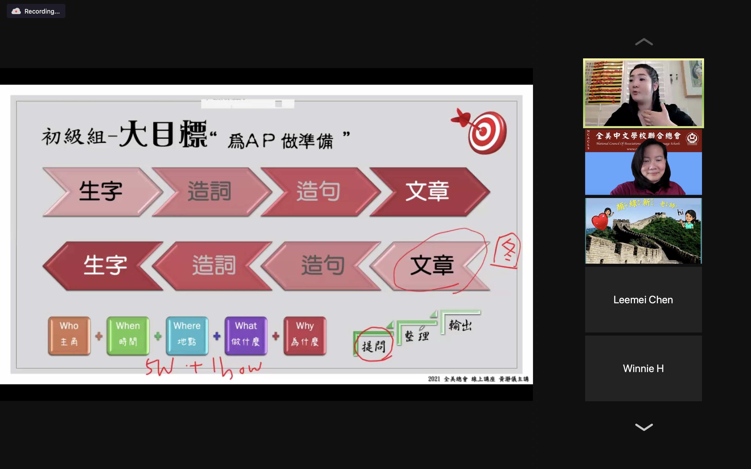 初級組如何設計課程達到未來考AP中文的目標