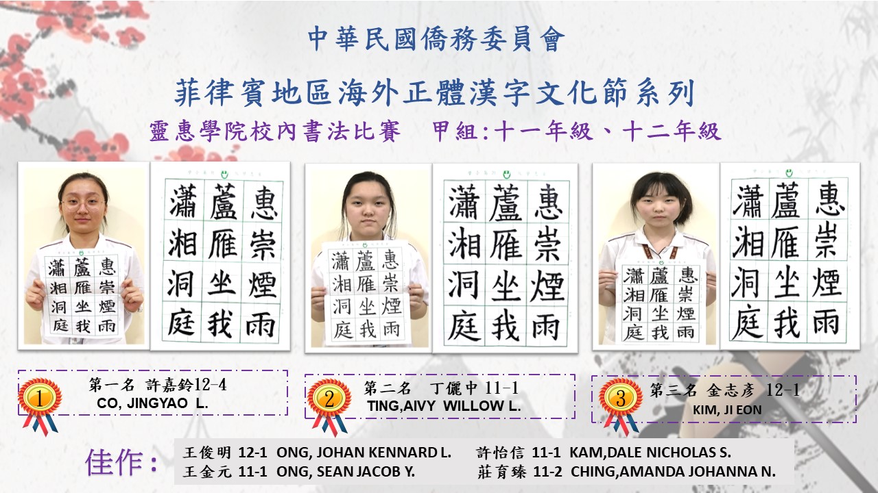 甲組:十一年級、十二年級 - 得獎名單和得獎作品