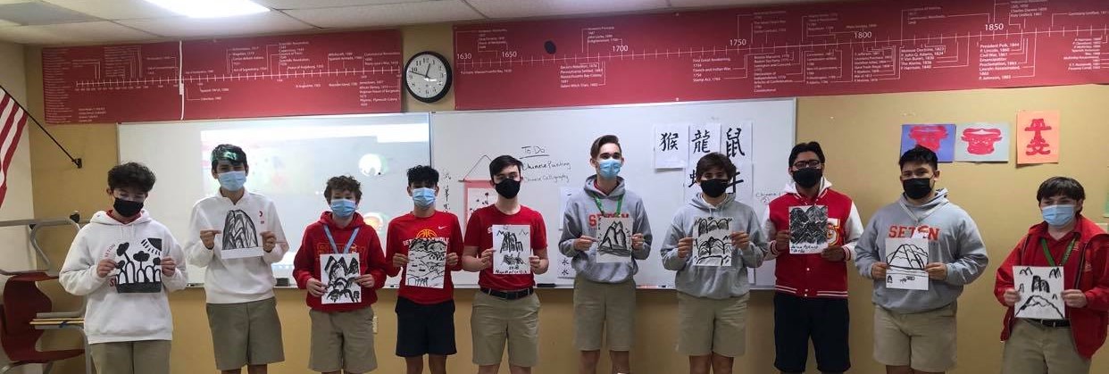 漢字文化學生展示書畫作品