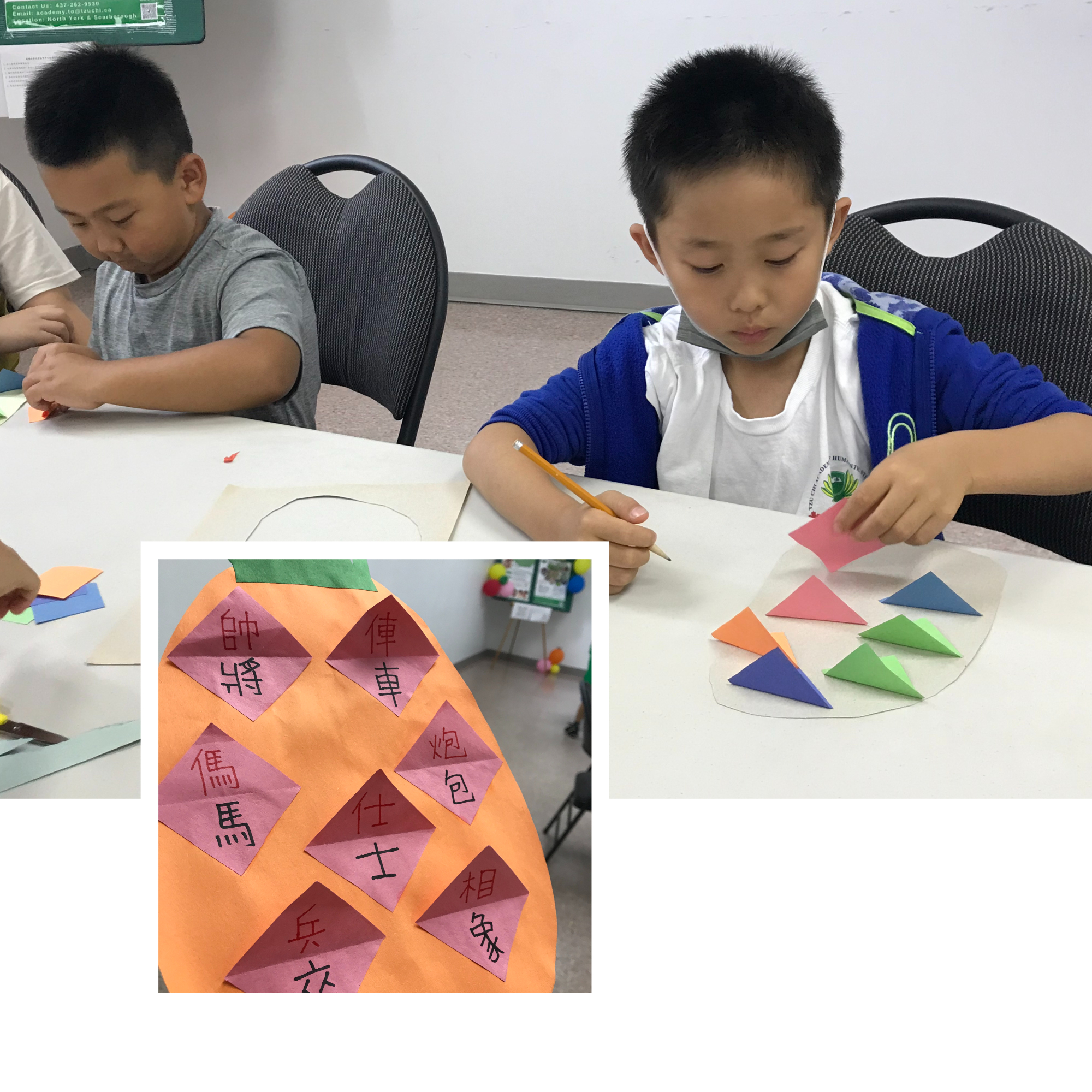 學員們自己製作及認識象棋文字