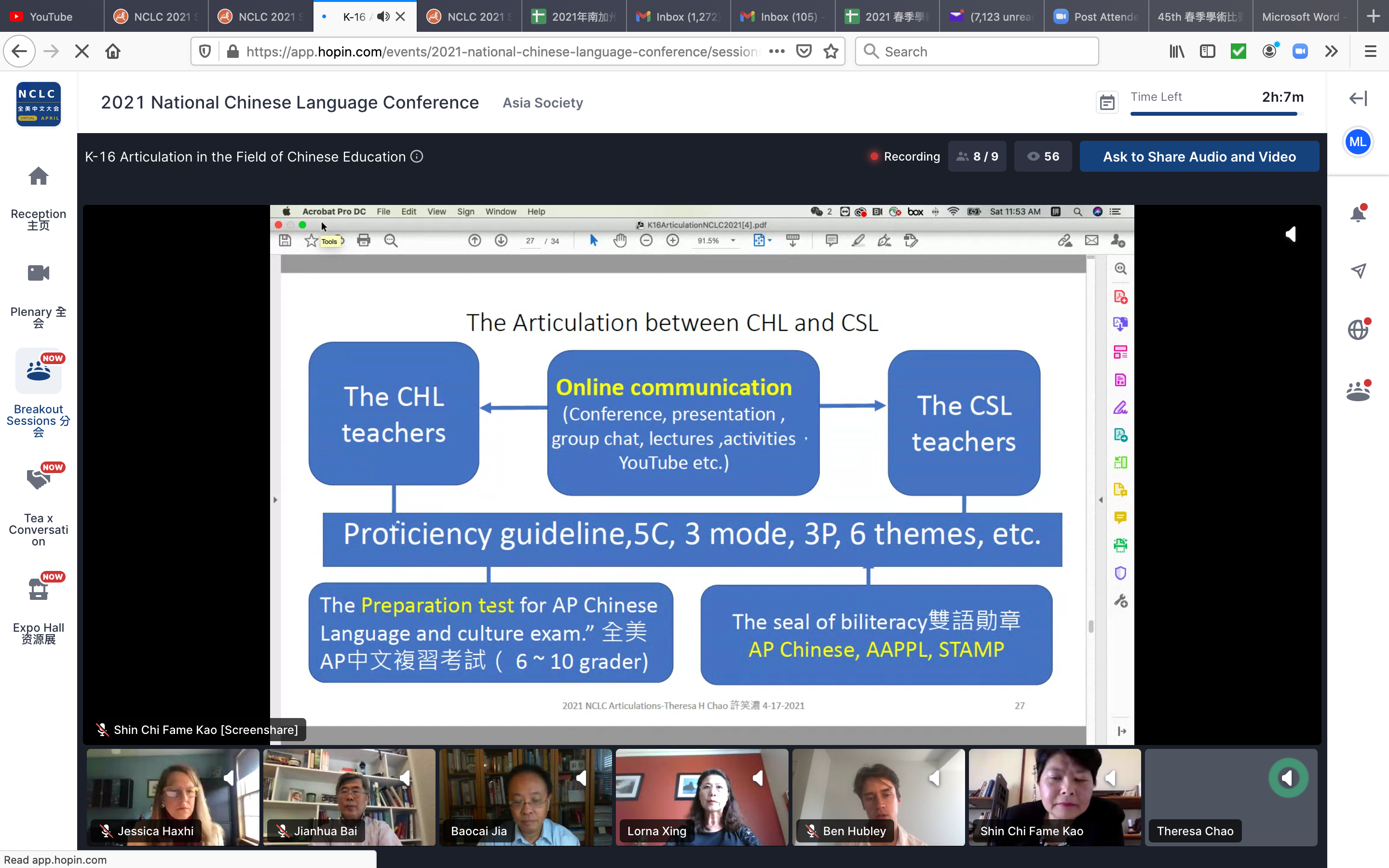 Heritage School 與 Chinese as a Second Language(主流學校) 的比較關聯性