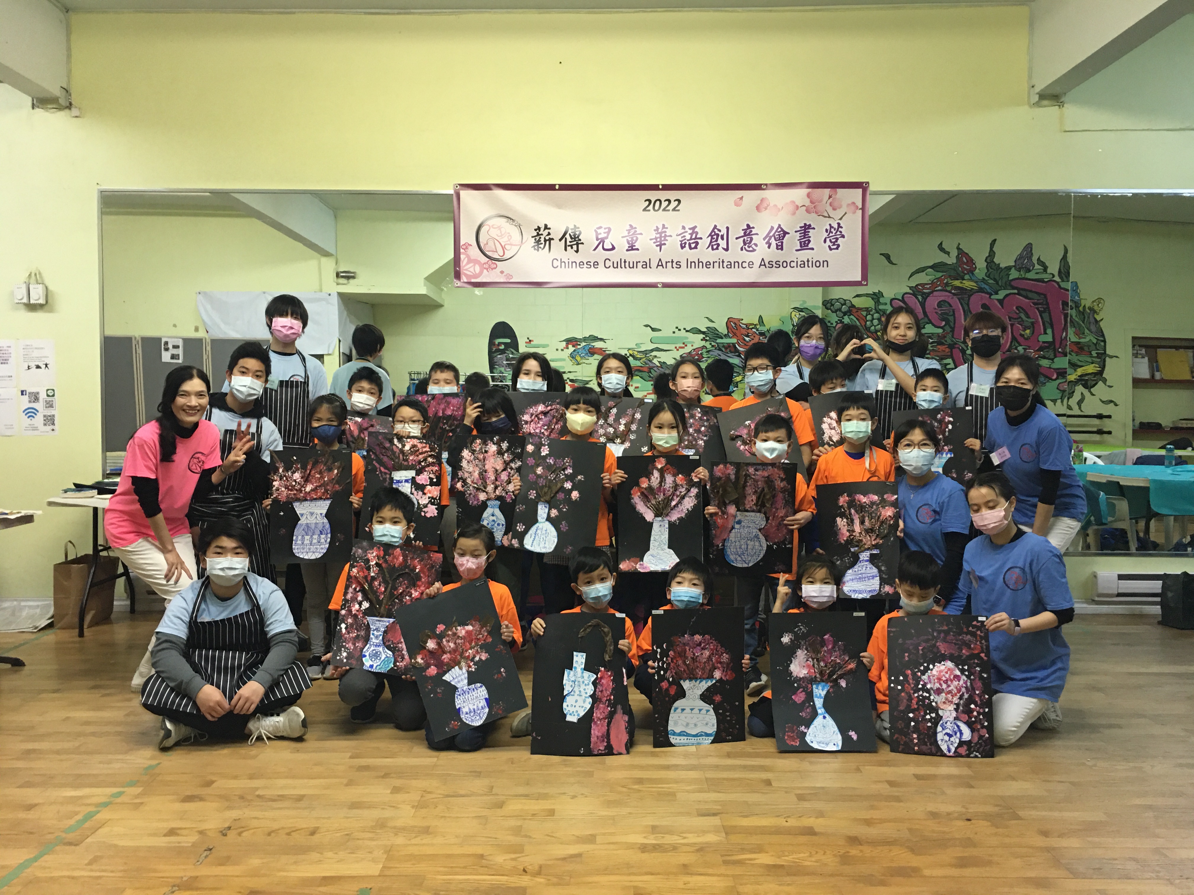 美麗的櫻花+青瓷畫團體照