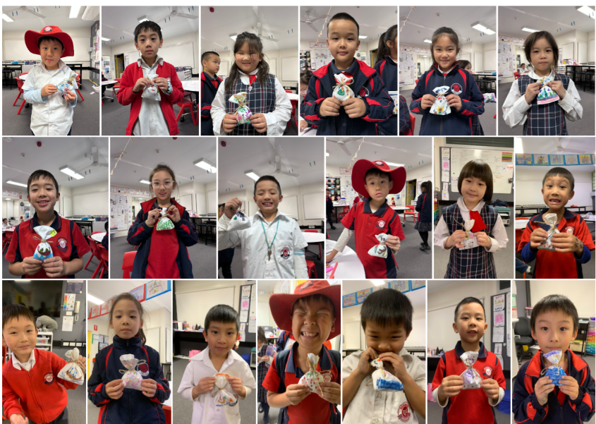 孩子們親手設計香包外型，選擇顏色與圖案，並自行填充中藥香料與棉花。透過動手製作，他們不僅體驗傳統工藝，也深入了解香包在端午節中驅邪避穢、保平安的文化意涵。