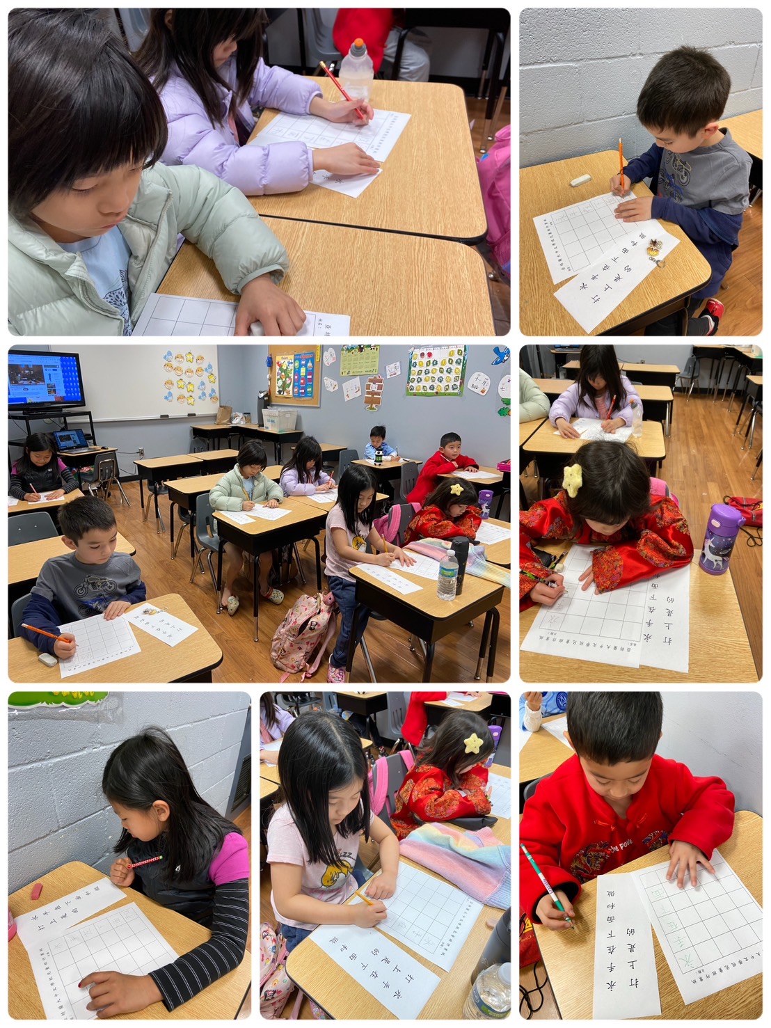 參賽學生專注書寫漢字