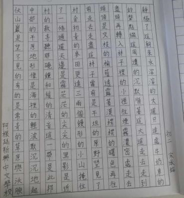 新興教會附屬中文學校    2020 正體漢字文化節活動：硬筆字比賽2