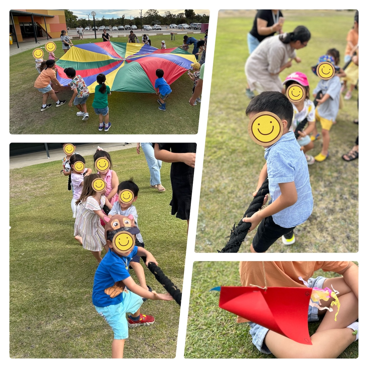 清明拔河大賽、降落傘風吹遊戲、手作風箏飛呀飛
