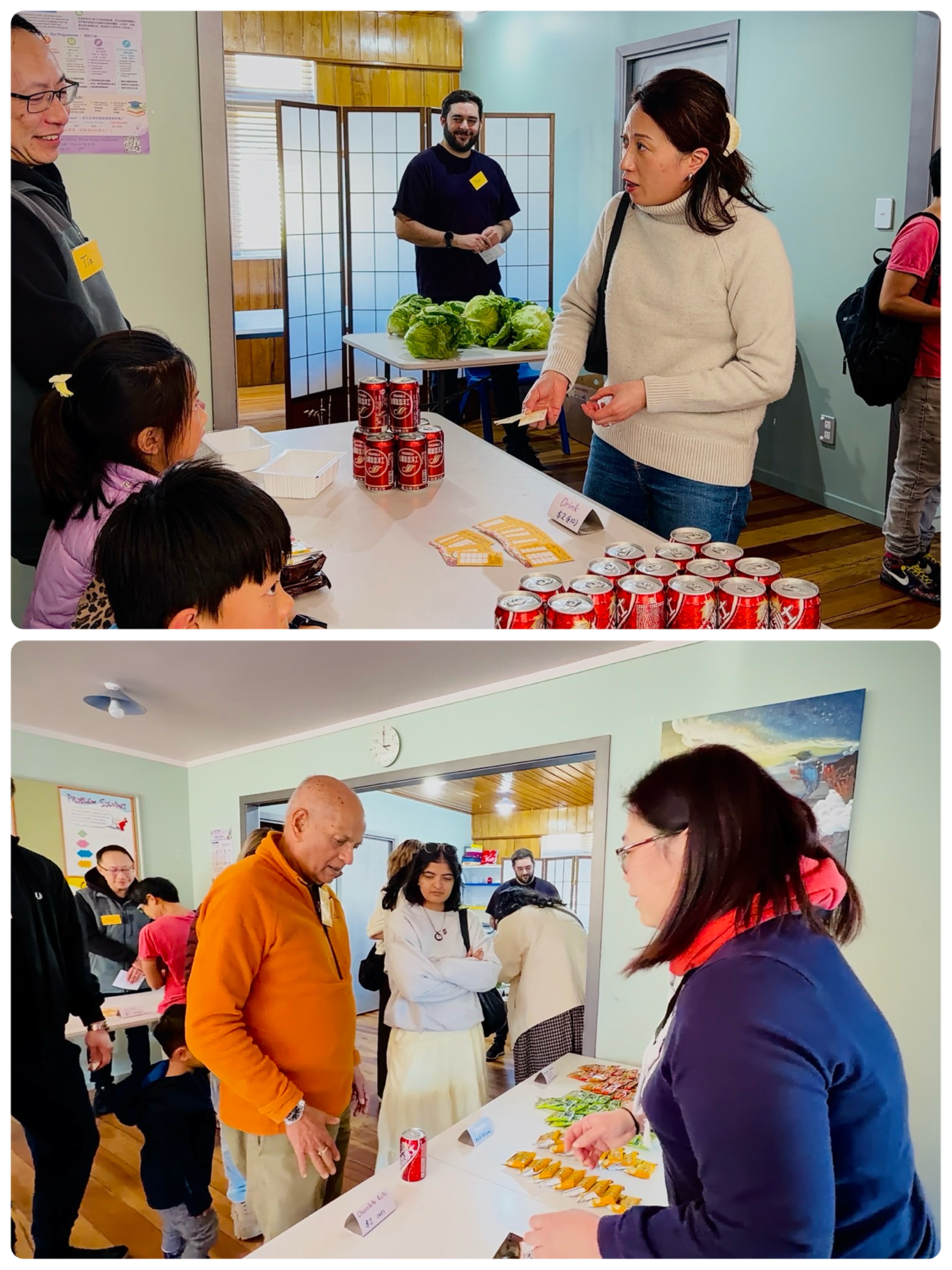 商品大多為臺灣食品（上）沙士（下）各種零食：方塊酥、捲心餅