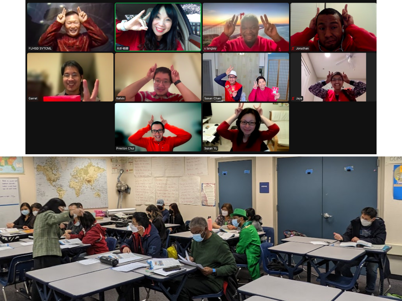 矽谷臺灣華語文學習中心2022年冬季班中級（一） 為華測考試做準備及課程教學活動側寫圖片