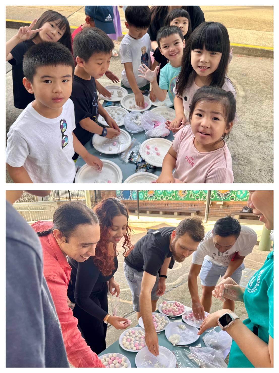 大小同學都在學搓湯圓