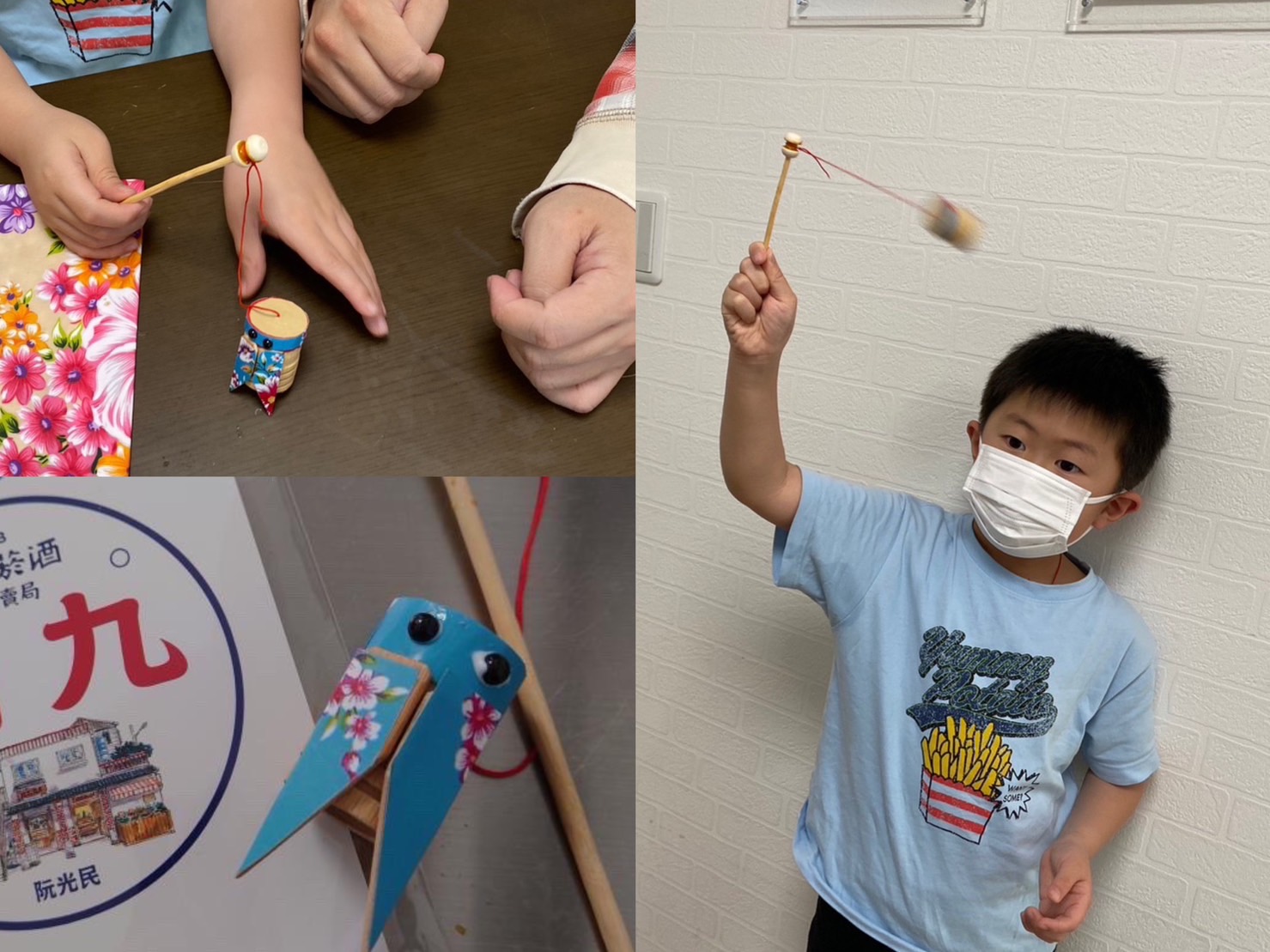 手作客家花布的竹蟬，讓人想起先人隨地取材製作工具的智慧