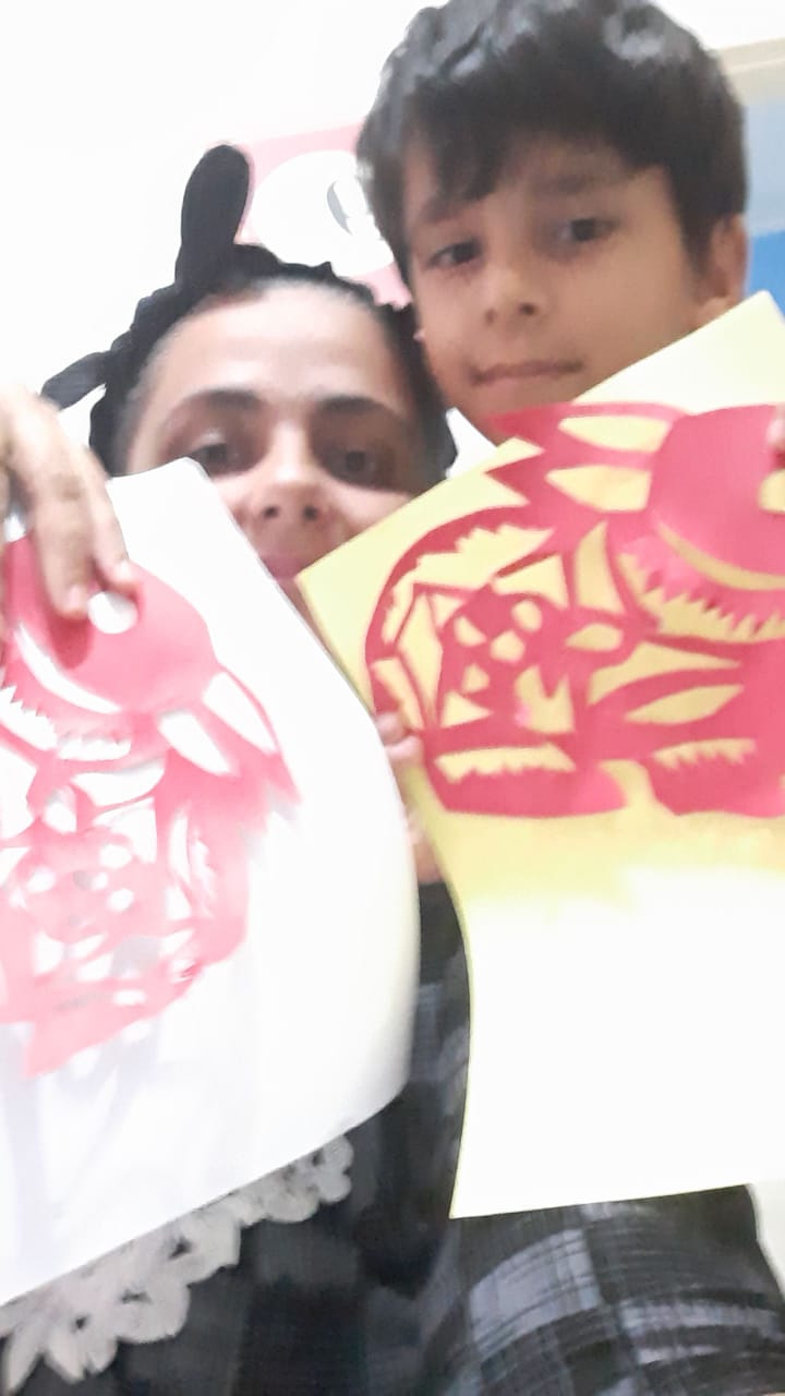 民眾分享完成之作品-玉兔剪紙