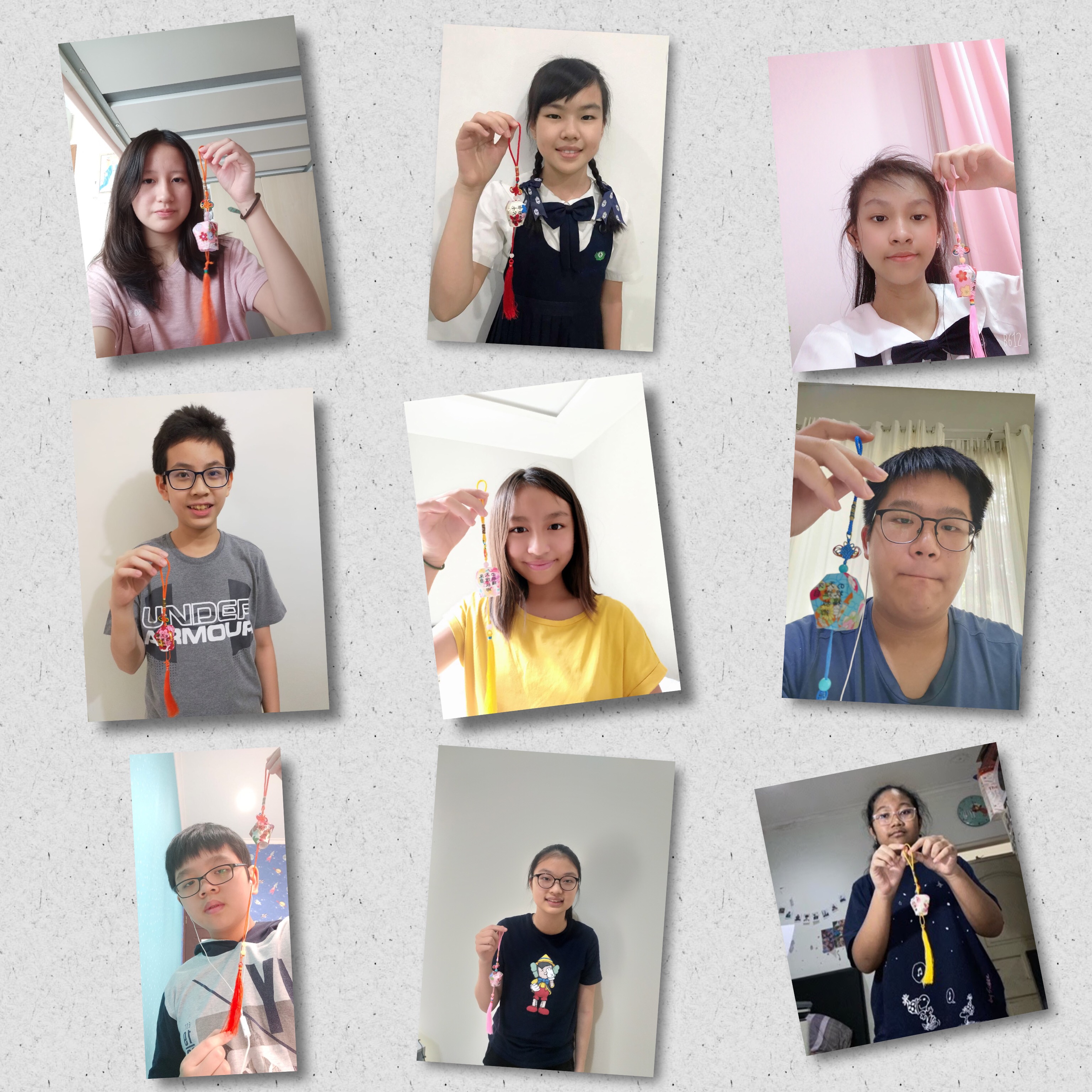 學生手作天燈，祈福一切平安。